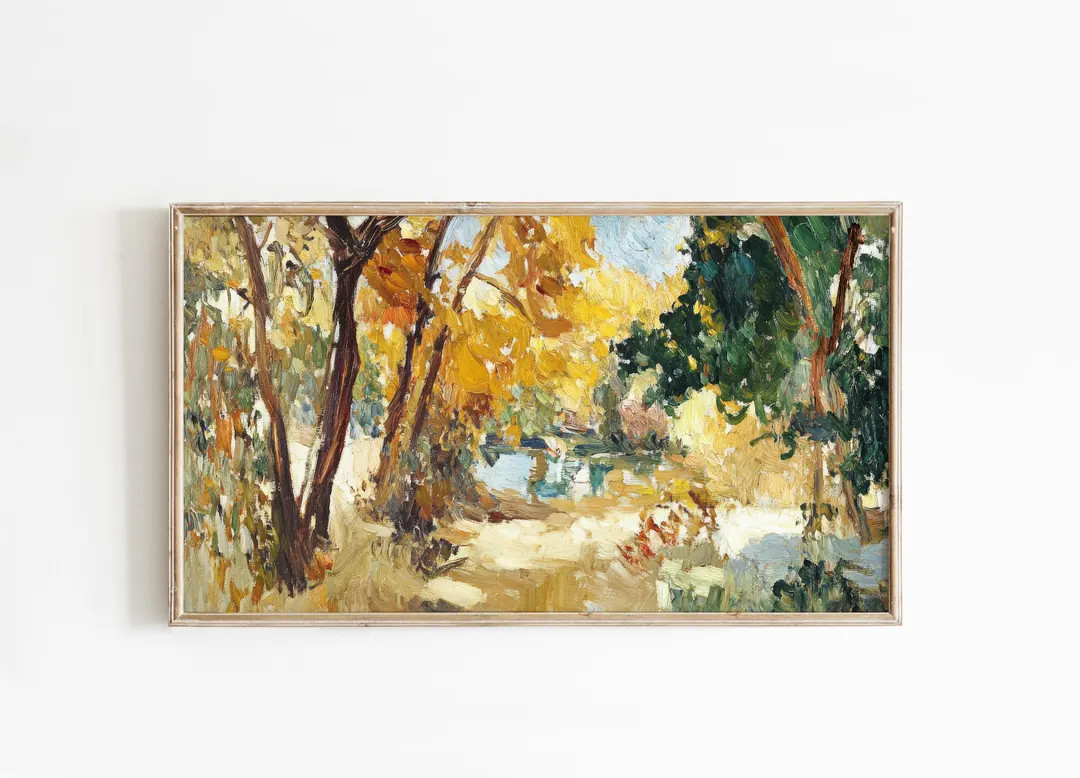 Autumn Frame Tv Art Abstract Fall Trees Landscape, Art for the Frame Tv - Etsy | Etsy (US)