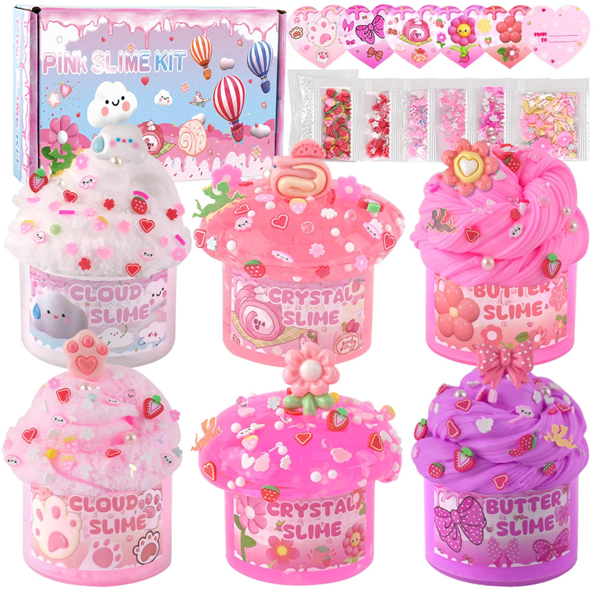 6 Pack Slimes, Pink Slime Kids, Cloud Slime kit for Girls Ages 8-12, Toys for Girls and Boys, for... | Amazon (US)