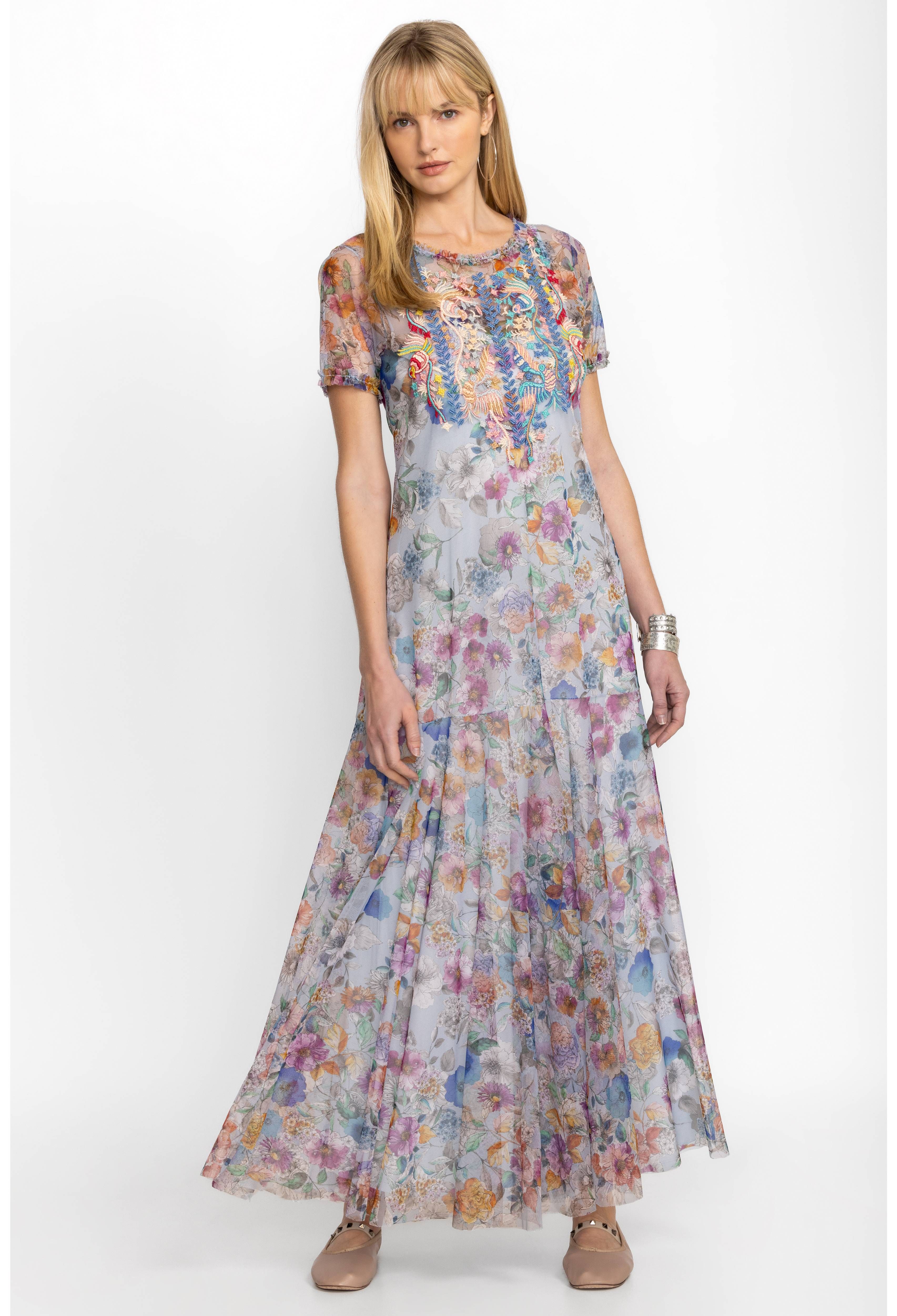 FLORA DANCER MAXI MESH DRESS | Johnny Was | Johnny Was