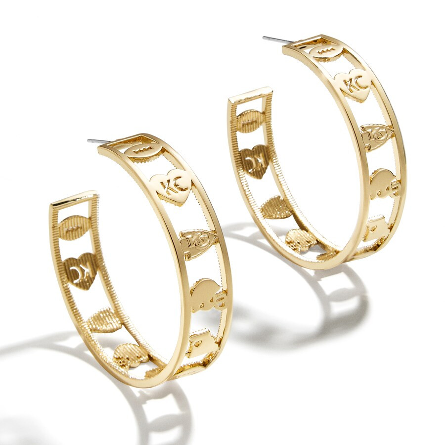 Kansas City Chiefs WEAR by Erin Andrews x Baublebar Motif Hoop Earrings | Fanatics