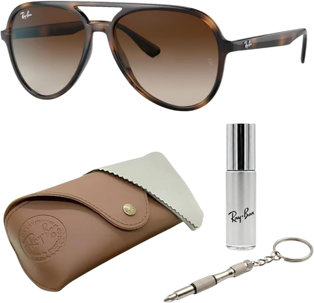 Ray-Ban RB4376 Pilot Shaped Sunglasses for Men & Women with Official RAYBAN Eyewear Kit | Amazon (US)