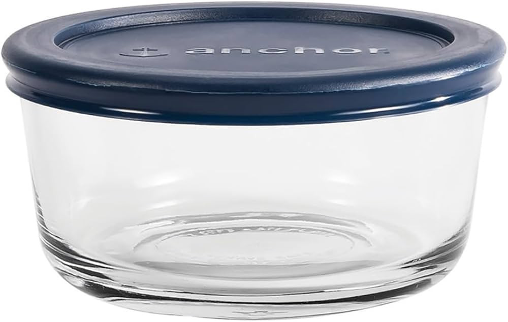 Anchor Hocking 2 Cup Glass Storage Containers with Lids, Set of 4 Glass Food Storage Containers w... | Amazon (US)