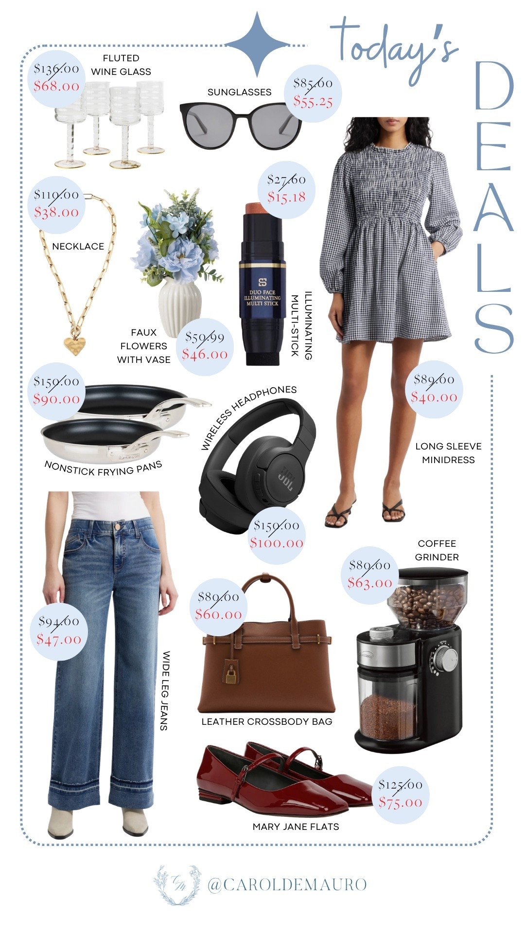 This week’s deals are full of your next everyday staples and home must-haves: a trendy long-sleeve midi dress, Mary Jane flats, a leather crossbody bag, chic sunglasses, an illuminating multi-stick, faux flowers with a vase, nonstick frying pans, a coffee grinder, and more!

trendy fashion, capsule wardrobe, fashion accessories, hostess life, tech gadgets, makeup finds, coffee lover, on sale now

#LTKSaleAlert #LTKootd #LTKHome