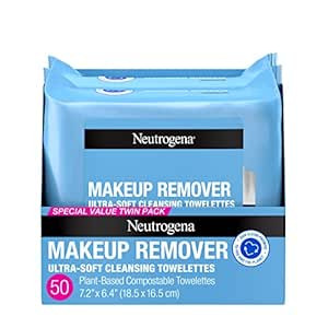 Neutrogena Makeup Remover Cleansing Face Wipes, Daily Cleansing Facial Towelettes to Remove Water... | Amazon (US)