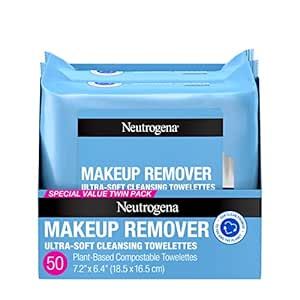 Neutrogena Makeup Remover Cleansing Face Wipes, Daily Cleansing Facial Towelettes to Remove Water... | Amazon (US)