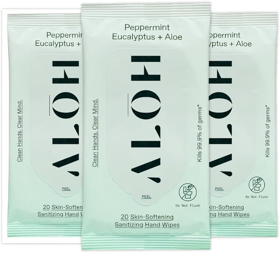 ALŌH Peppermint Eucalyptus + Aloe Sanitizing Hand Wipes - Clean Hands, Clear Mind On The Go Sani... | Amazon (US)