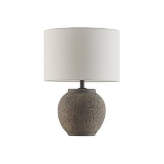 Hookston Terra Cotta 18 in. Ceramic Table Lamp with White Fabric Shade | The Home Depot