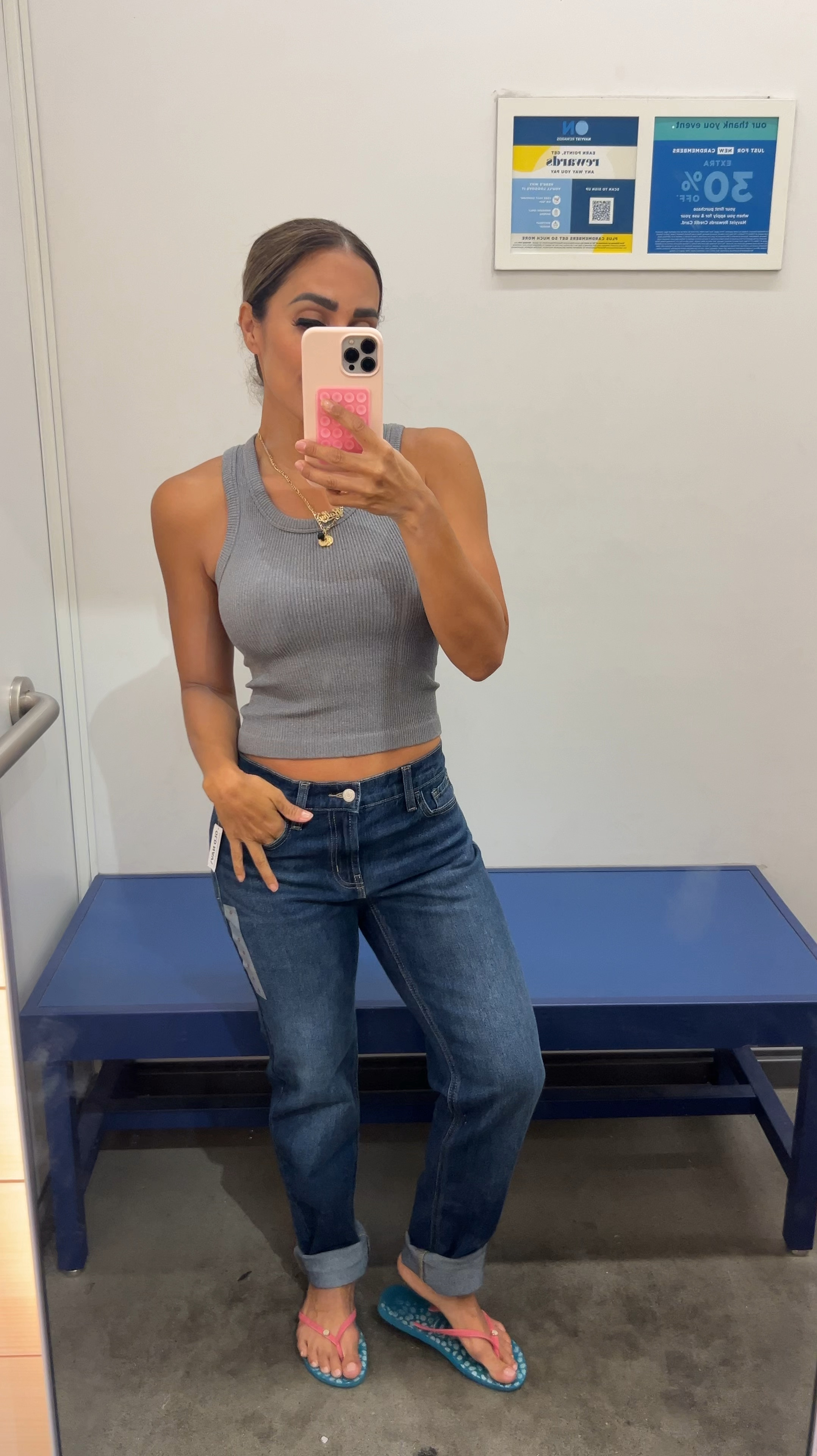 I’m wearing a size 0 (regular)  for the jeans and a size XS for the tank top. 

#LTKFindsUnder50 #LTKVideo #LTKOver40