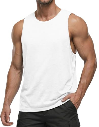 PINSPARK Men's Tank Tops Quick Dry Summer Workout Muscle Shirt Athletic Casual Sleeveless Shirts ... | Amazon (US)