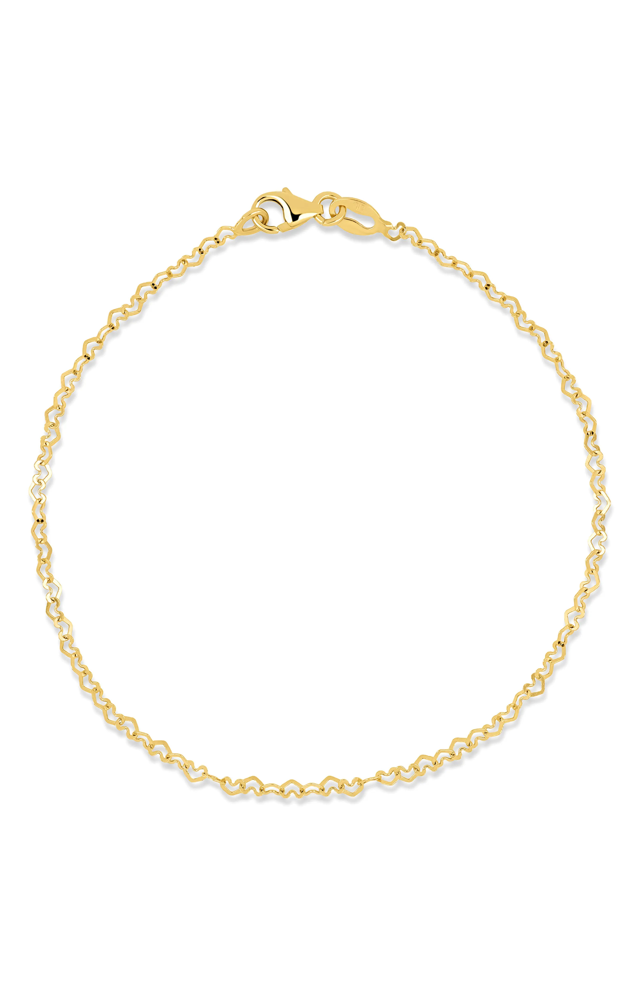 14K Gold Heart Chain Bracelet (Online Trunk Show) (Women) | Nordstrom | Nordstrom