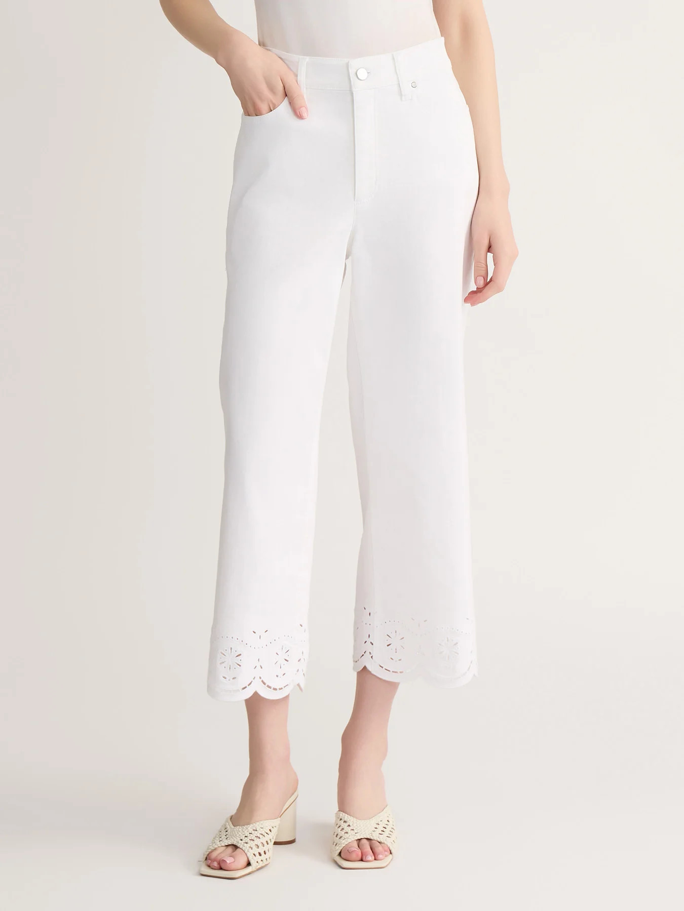 Lexington Embroidered Cropped Jeans | Jones New York