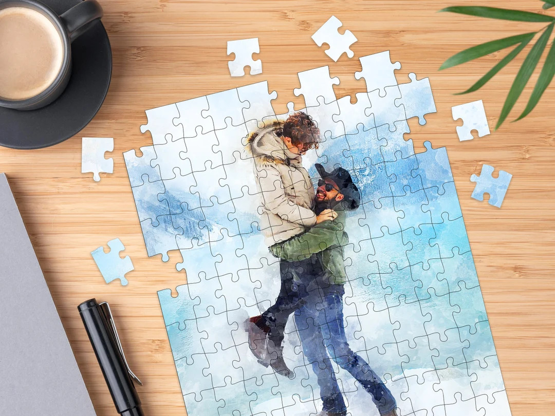 Personalized Puzzle Jigsaw Photo Puzzle Gift For Husband Anniversary Gift for Wife Engagement Gif... | Etsy (US)