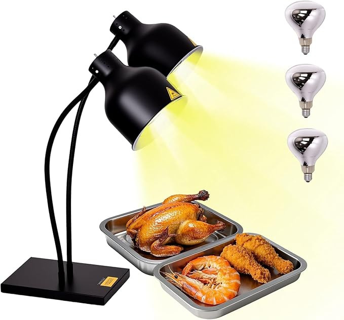 Commercial Head Food Heat Lamp, Portable Electric Food Warmer 3-Bulb 550W Electric Warming Lights... | Amazon (US)