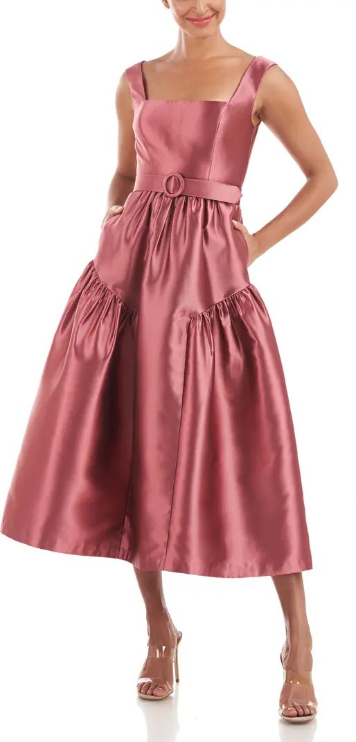 Kay Unger Lydia Satin Fit & Flare Dress | Nordstrom | Nordstrom