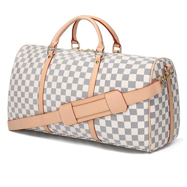 Miss Checker Women's Weekender Bag Checkered Travel Duffel Beach Handbags Overnight Gym Luggage W... | Walmart (US)
