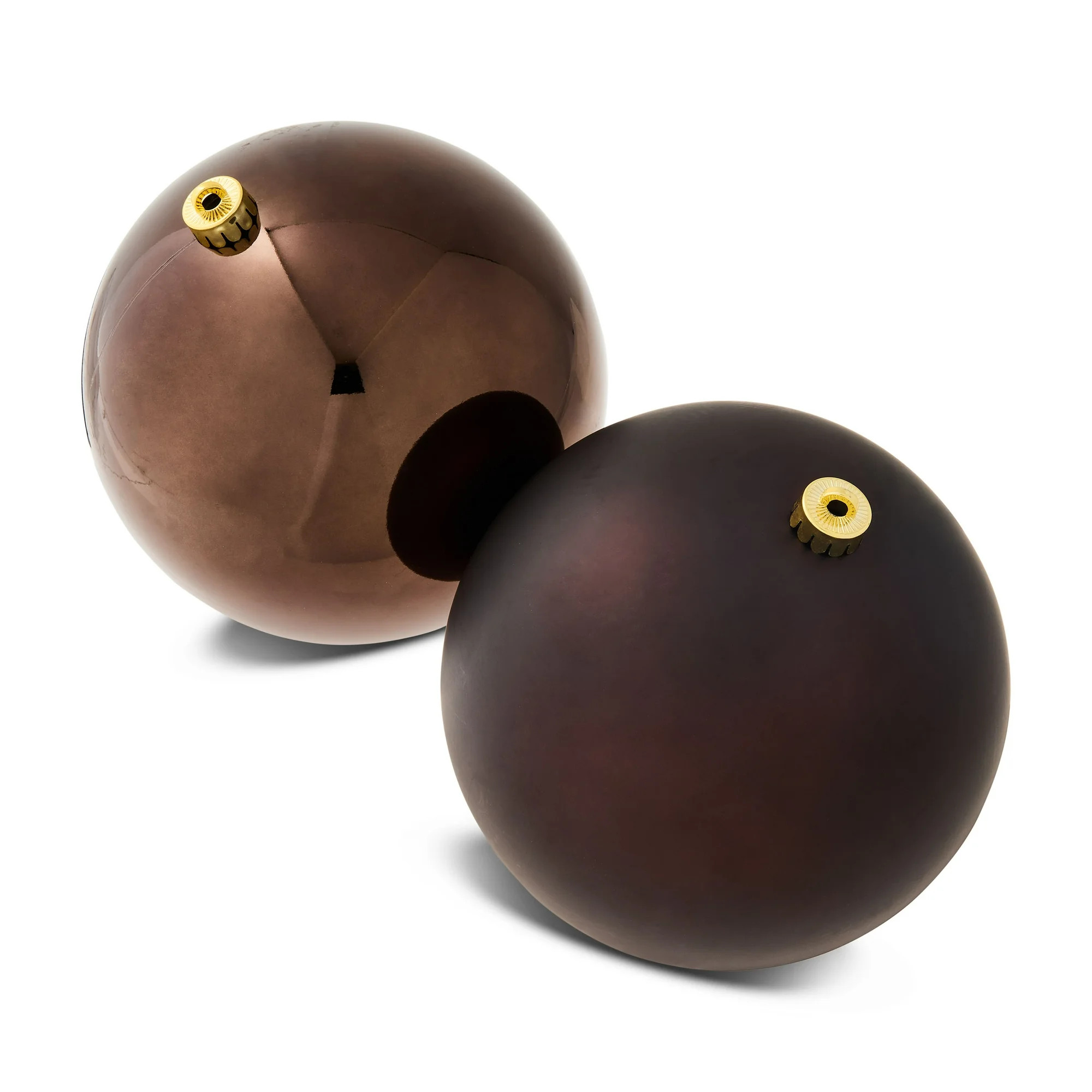 2-Count Brown Jumbo Shatterproof Christmas Ornaments, 7.8 in, by Holiday Time | Walmart (US)