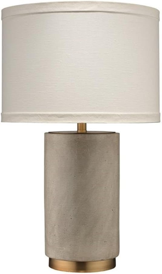 MAKLAINE Contemporary Metal Table Lamp, 25.5" H, Cement and Tin Metal, Antique Brass and Gray Finish, Sea Salt Linen Shade, 3-Way Socket, 150W E26 Bulb, Modern Lighting for Living Room or Bedroom | Amazon (US)