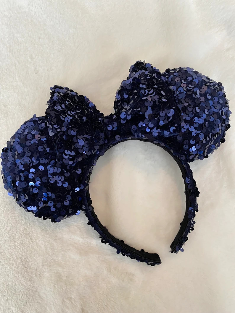 Navy Sequin Ears | Etsy (Global)