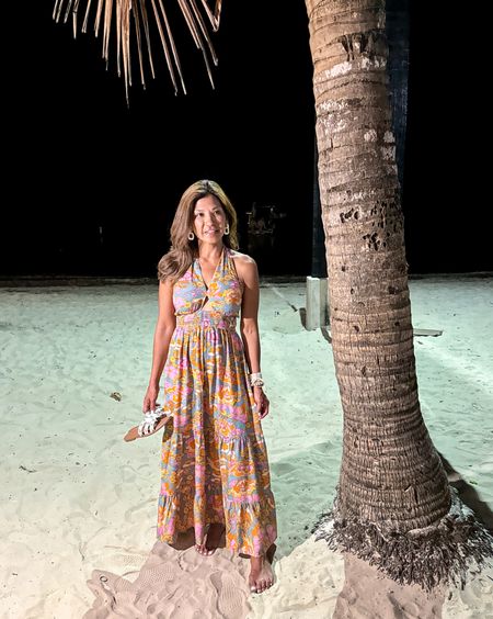 Resort wear dinner outfit  
Dress in small tts; you can also cross cross the ties around your neck.
Wearing pasties and linked.
Sandals tts; I linked the wedges that you can wear with this dress as well. 
Amazon find, vacation outfit 

#LTKtravel #LTKfindsunder50 #LTKover40