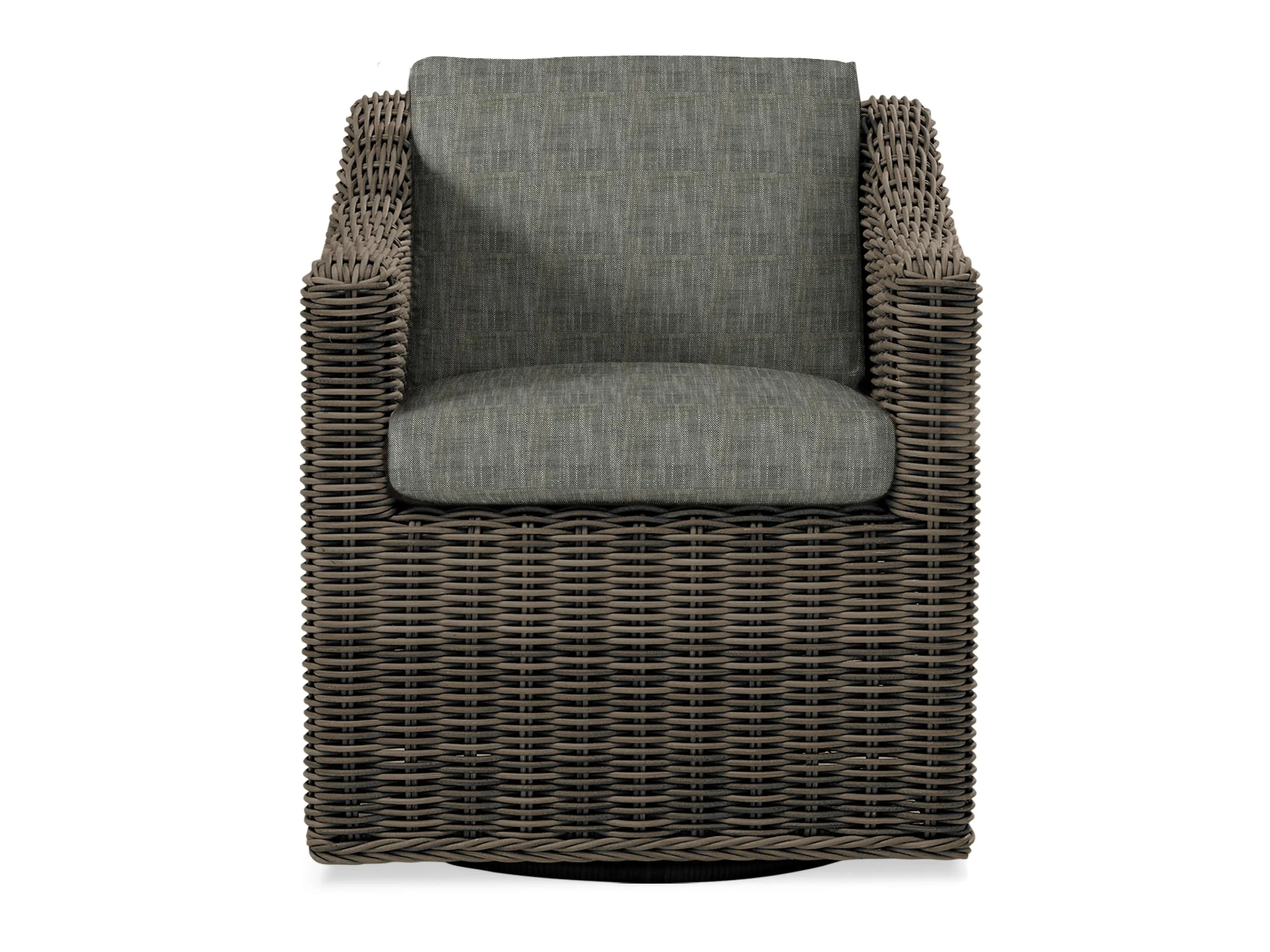 Montauk Outdoor Swivel Dining Arm Chair in Starboard Mink | Arhaus