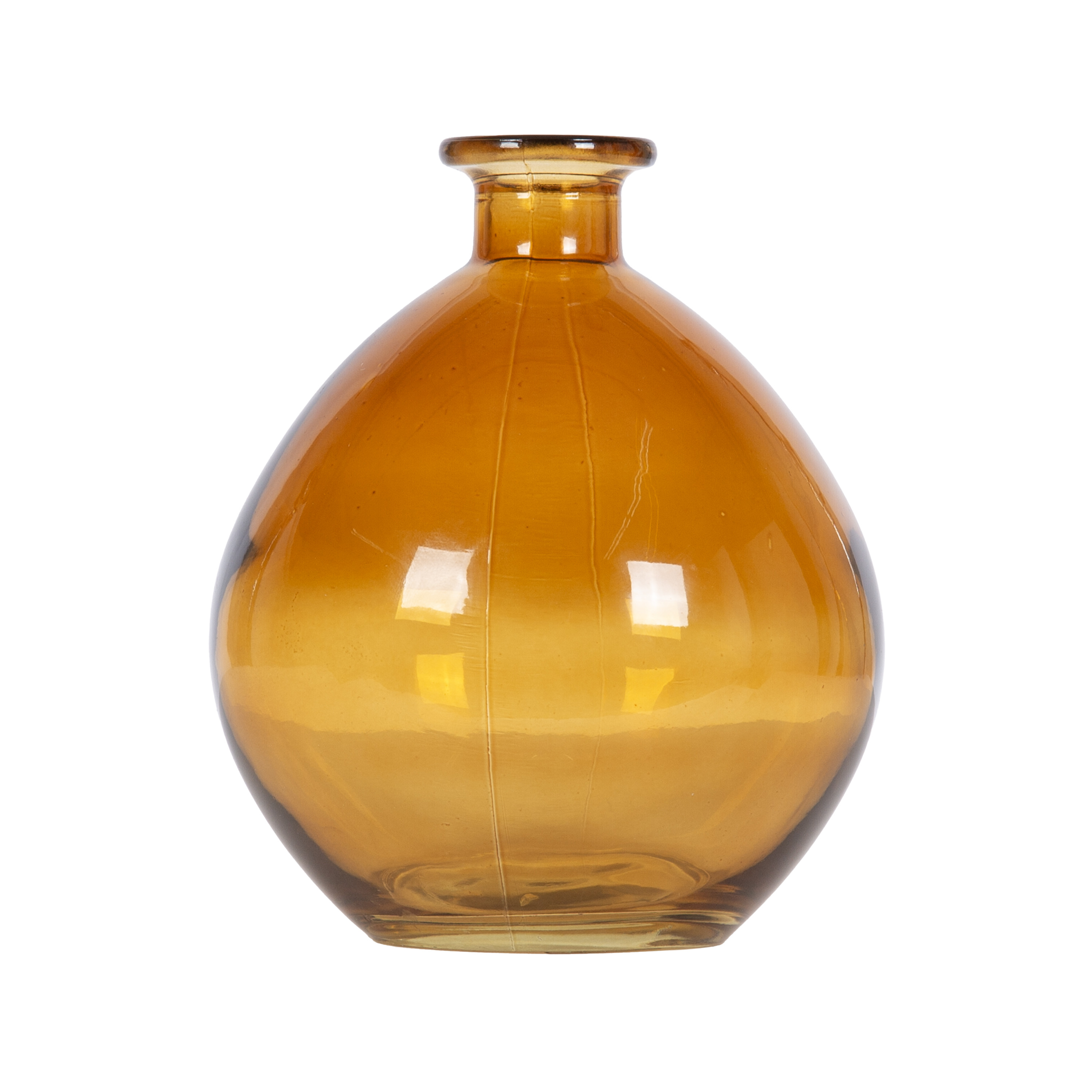 5.7" Amber Translucent Glass Indoor Tabletop Vase by Home Decor Collection | Walmart (US)