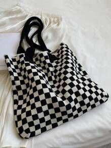 Checkered Pattern Crochet Bag SKU: sg2211105572533463$16.90$16.06Join for an Exclusive 5% OFFS3 E... | SHEIN