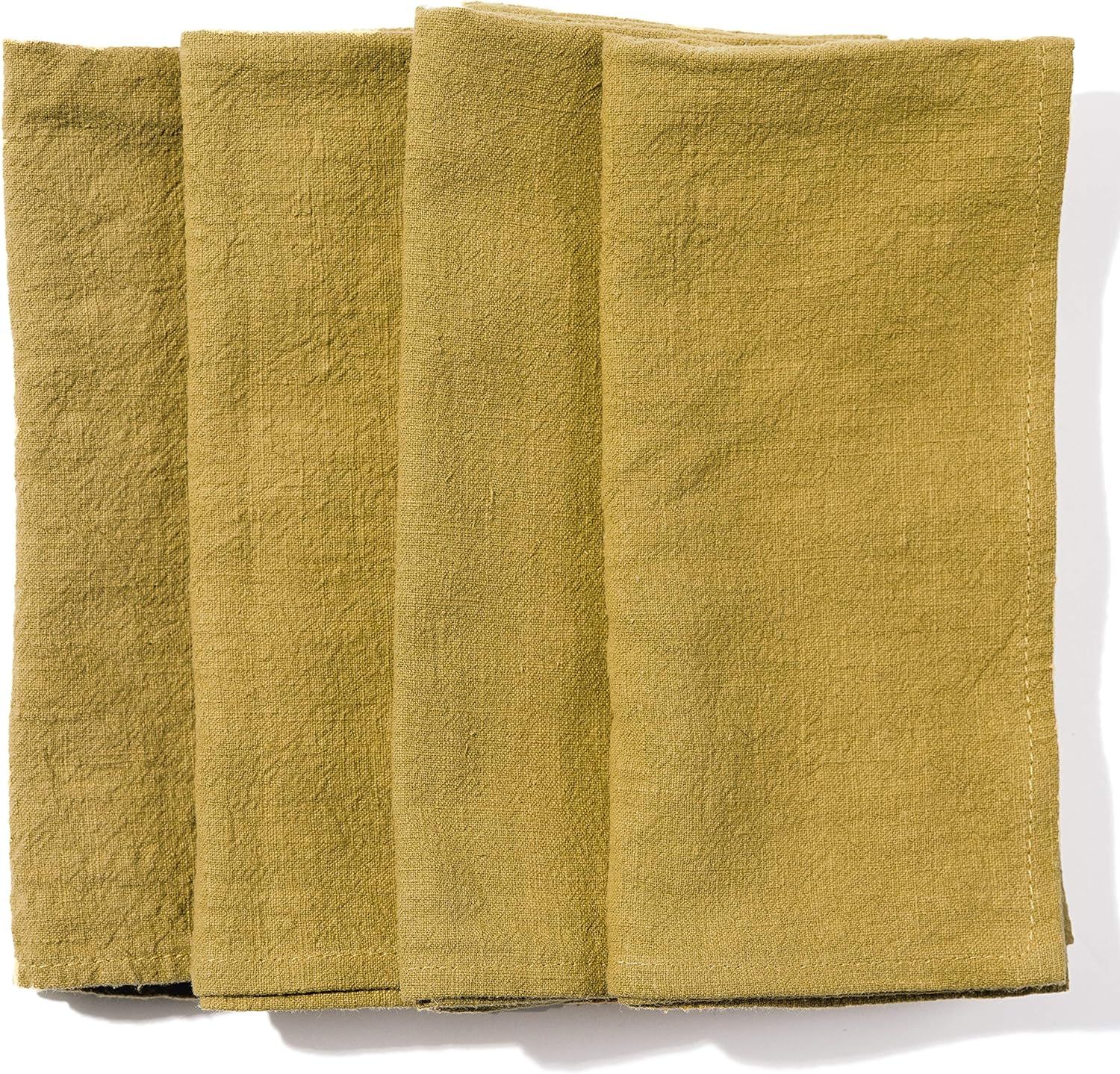 Caldo Linen Dinner Napkins - Rustic- Soft and Durable Cloth- Washable and Reusable - 4 Pack - 20x... | Amazon (US)