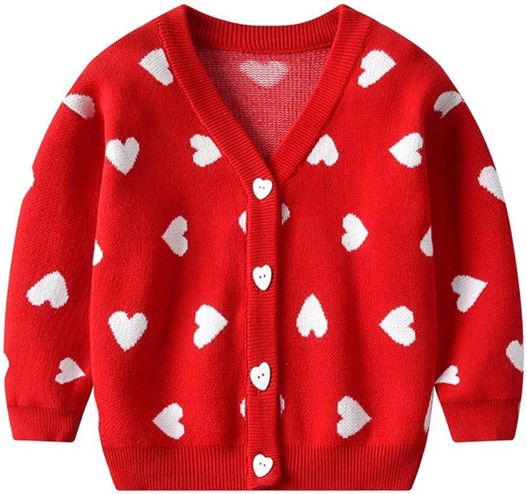 Toddler Baby Girl Cardigan Knit Long Sleeve Sweaters Tops | Amazon (US)