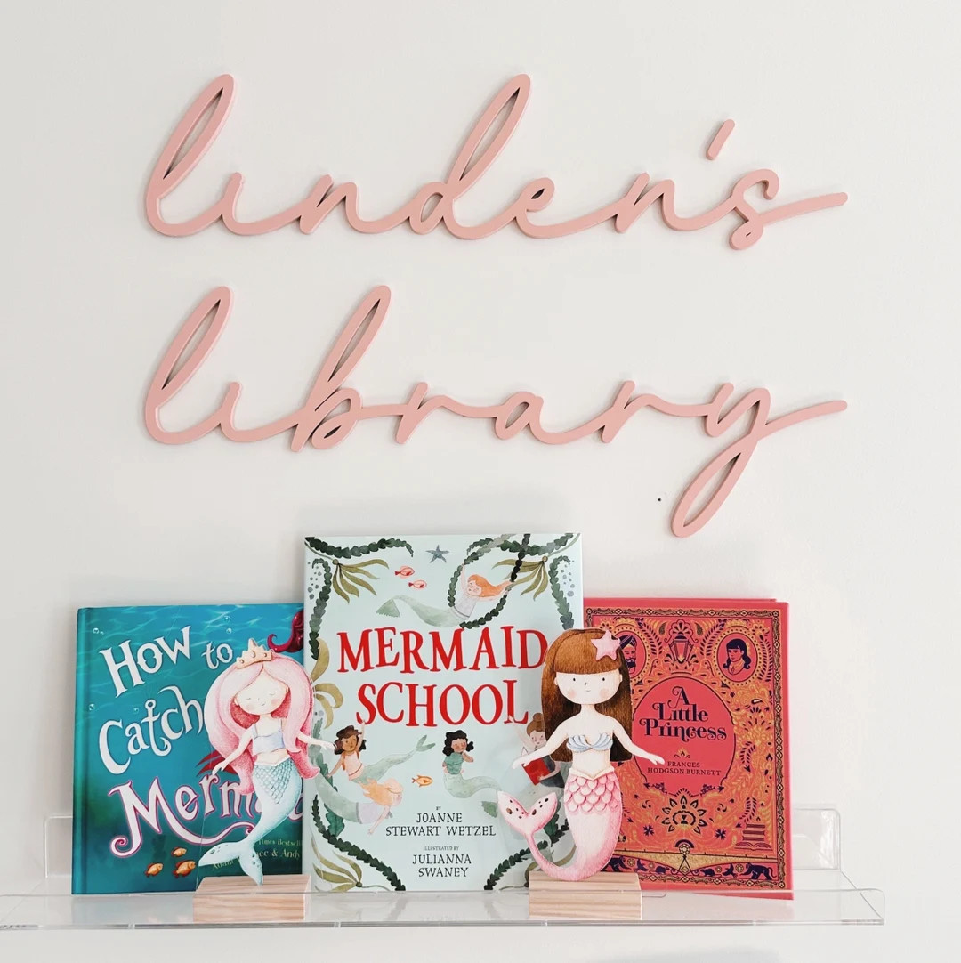 Library Personalized Sign, Nursery Name Sign Cut Out, Nursery Wall Decor, Reading Wall, Fairytale... | Etsy (US)