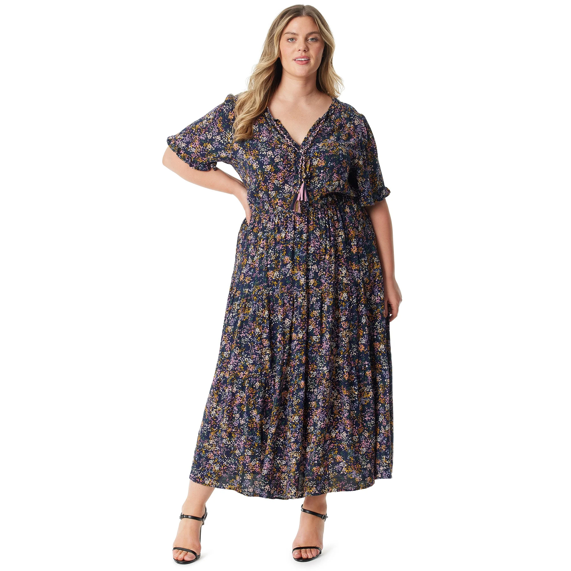 Jessica Simpson Women's and Women's Plus Phoebe Maxi Dress | Walmart (US)