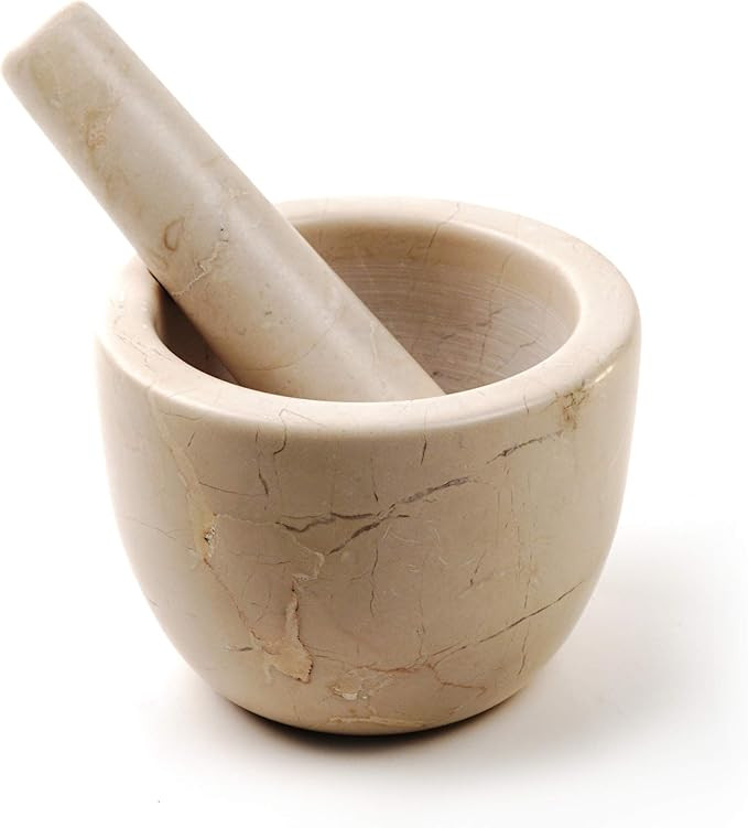 RSVP International Beige Marble Mortar & Pestle, 3 Ounce | Grind Spices, Powder Pesto, Mash Herbs... | Amazon (US)