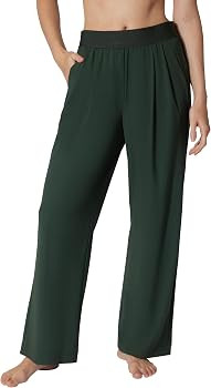 90 Degree By Reflex Womens Pant Warp Wide Leg Lightweight Trouser Elastic Work Pant with Pockets | Amazon (US)