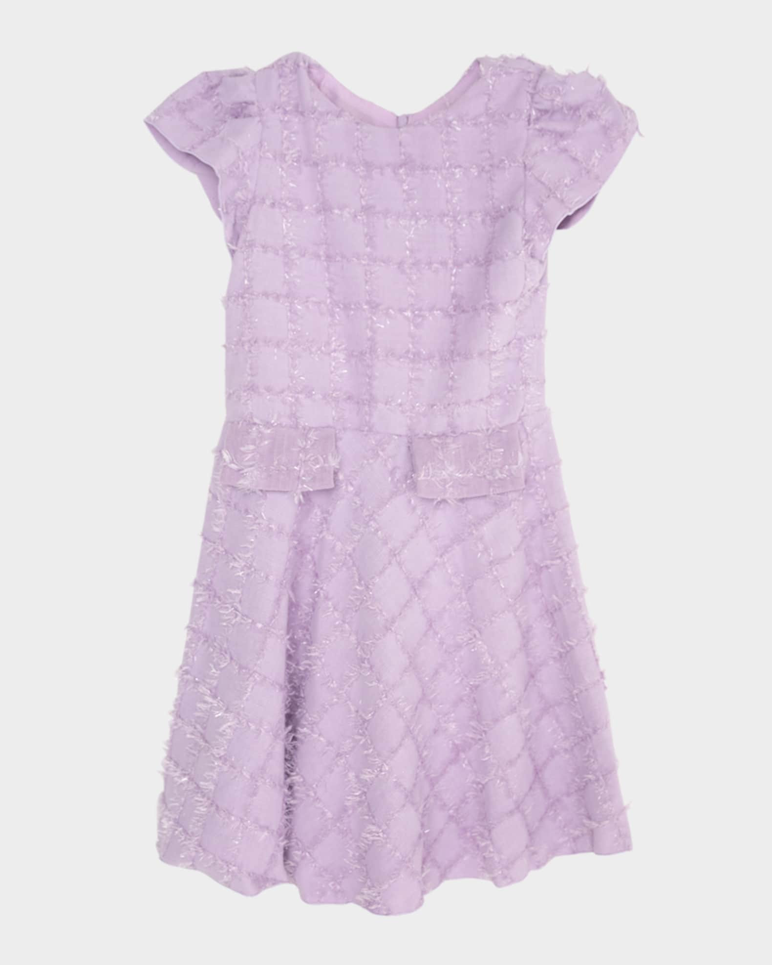 Girl's Sienna Textured Check Dress, Size 7-16 | Neiman Marcus