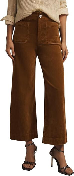 miduo Womens Zipper Corduroy High Waisted Straight Leg Pants Trousers | Amazon (US)