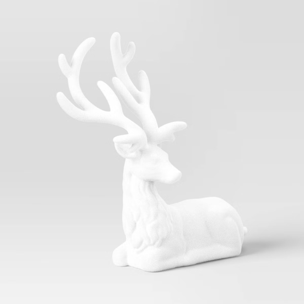 10.25" Christmas Flocked Sitting Deer White - Wondershop™ | Target