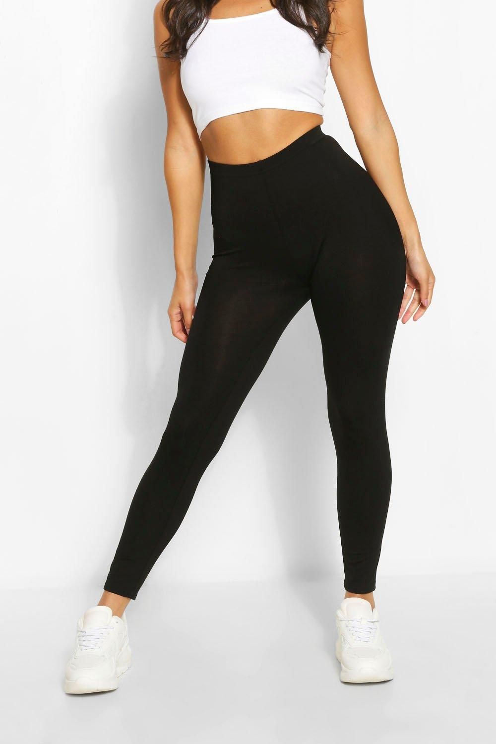 Womens Petite Basic Seamless Leggings - Black - 2 | Boohoo.com (US & CA)