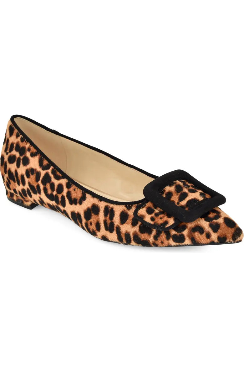 Nine West Jesike Genuine Calf Hair Flat in Leopard at Nordstrom, Size 12 | Nordstrom