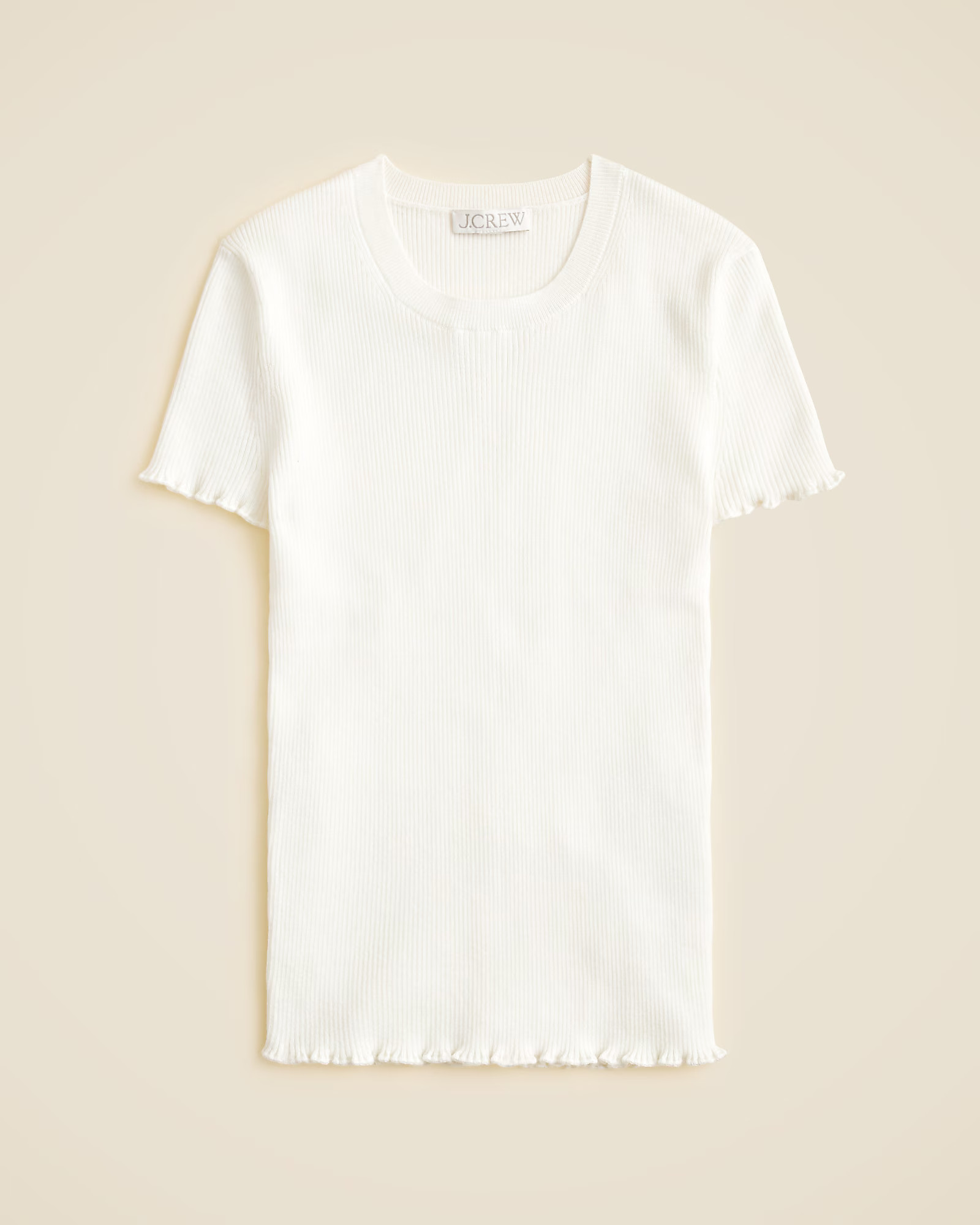 Ruffle-trim T-shirt in TENCEL™-blend | J. Crew US