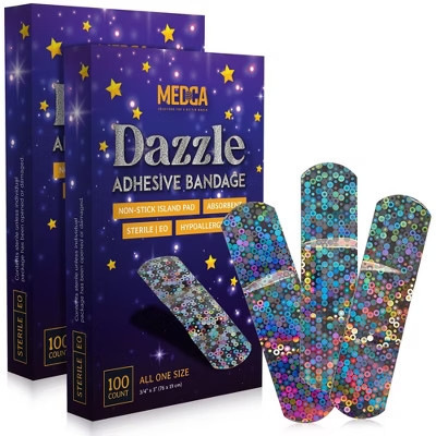 Glitter Bandages for Kids 200 Count Box, Colorful Adhesive Strips, Latex-Free, Individually Wrapped for Minor Cuts & Scrapes | Target