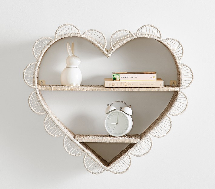 Quinn Rattan Heart Shelf (24.5" x 27") | Pottery Barn Kids