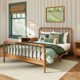 Jenny Lind Brown Wood Frame Queen Platform Bed with Solid Wood | The Home Depot