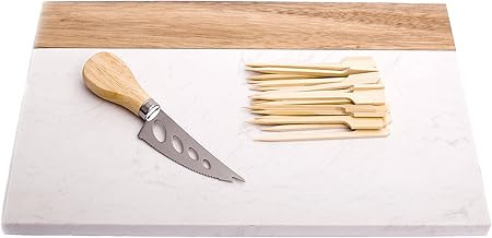 Marble and Wood Cutting Board, Marble Serving Board, Acacia Wooden Serving Board Tray for Charcut... | Amazon (US)