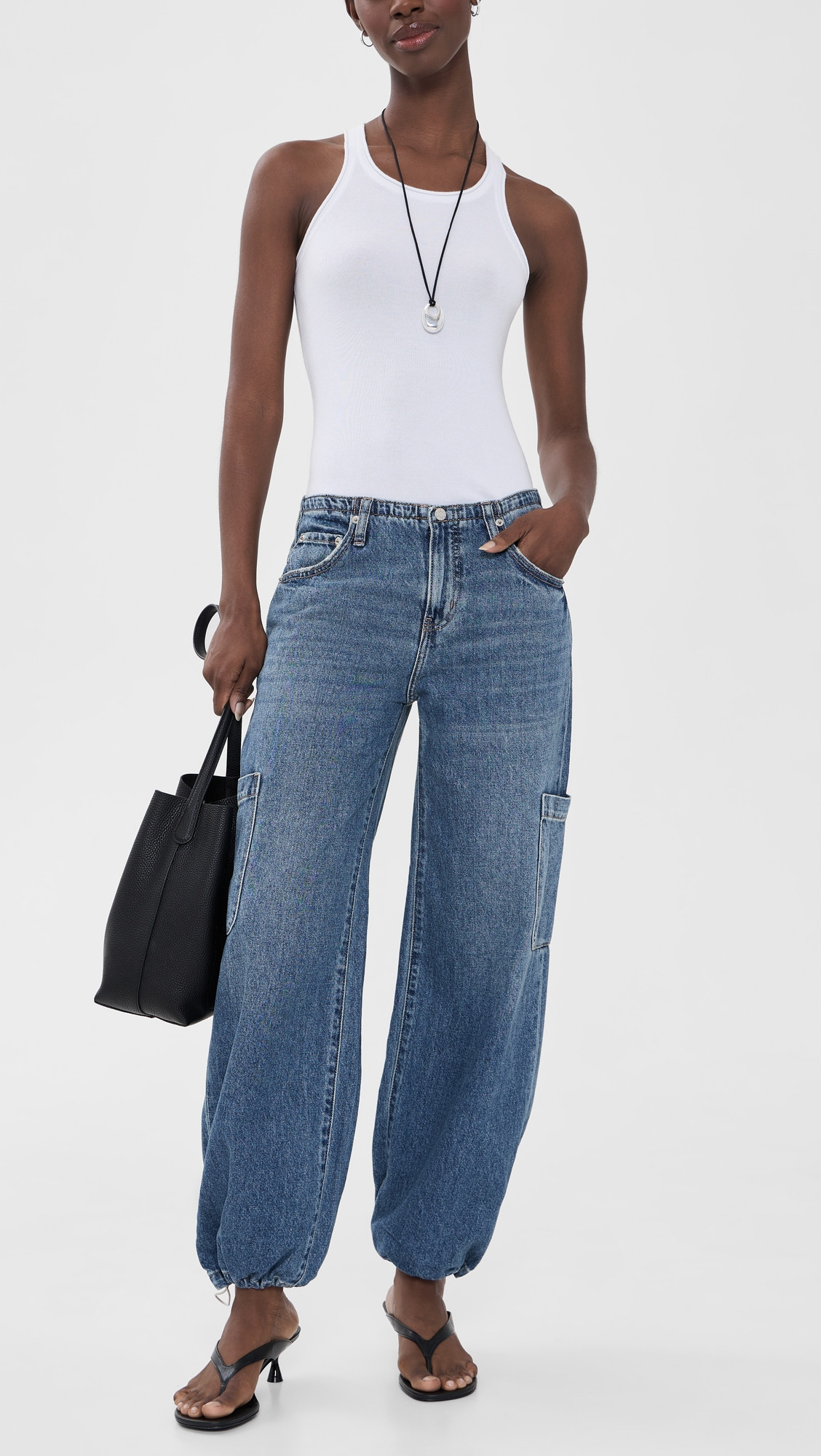 DAZE Mirage Mid Rise Cargo Harem Jeans SNAP 23 | Shopbop