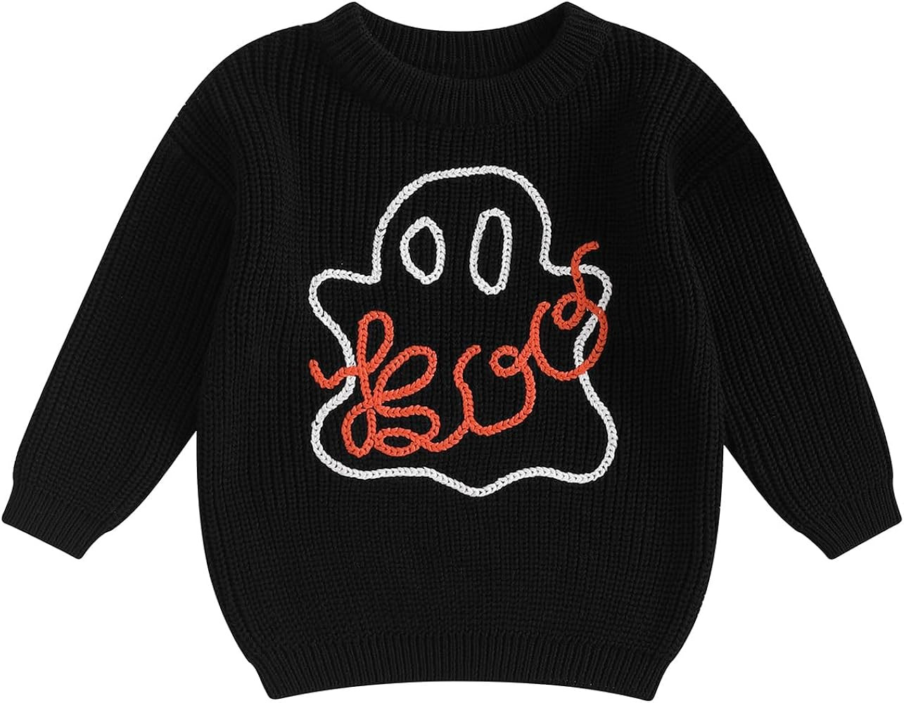 Toddler Baby Girl Boy Halloween Sweater Cute Pumpkin Oversized Sweatshirt 2024 Warm Tops Infant F... | Amazon (US)