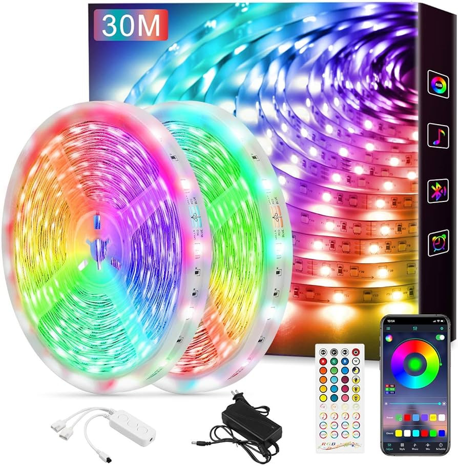 XINLIGHT LED Strip Lights, 9.8ft RGB Color Changing Light Strip Kit with Remote and Control Box f... | Amazon (US)