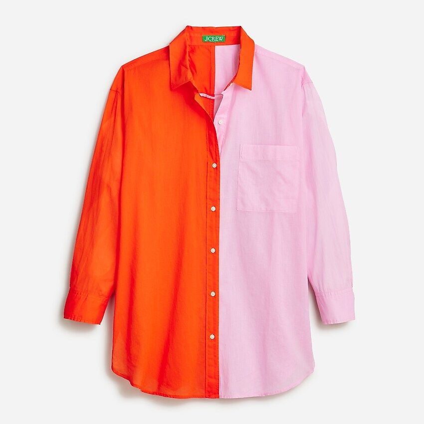 Button-up beach shirt in colorblock | J.Crew US