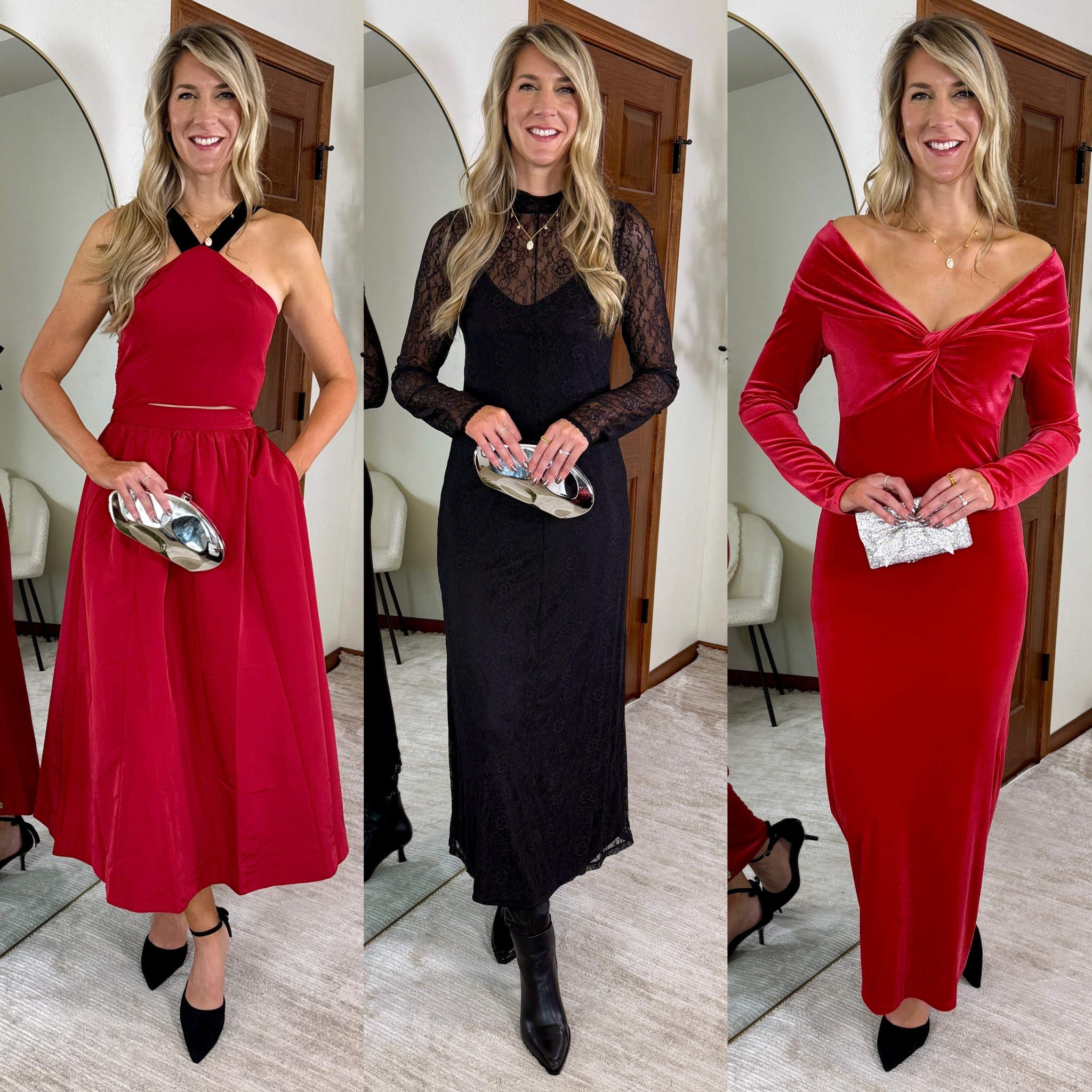 Wearing my true medium tall in all 

Tall size affordable holiday and Christmas party dresses . 

Two piece dress set, lace dress, velvet dress, long sleeve dress 

#LTKTall #LTKSeasonal #LTKParties