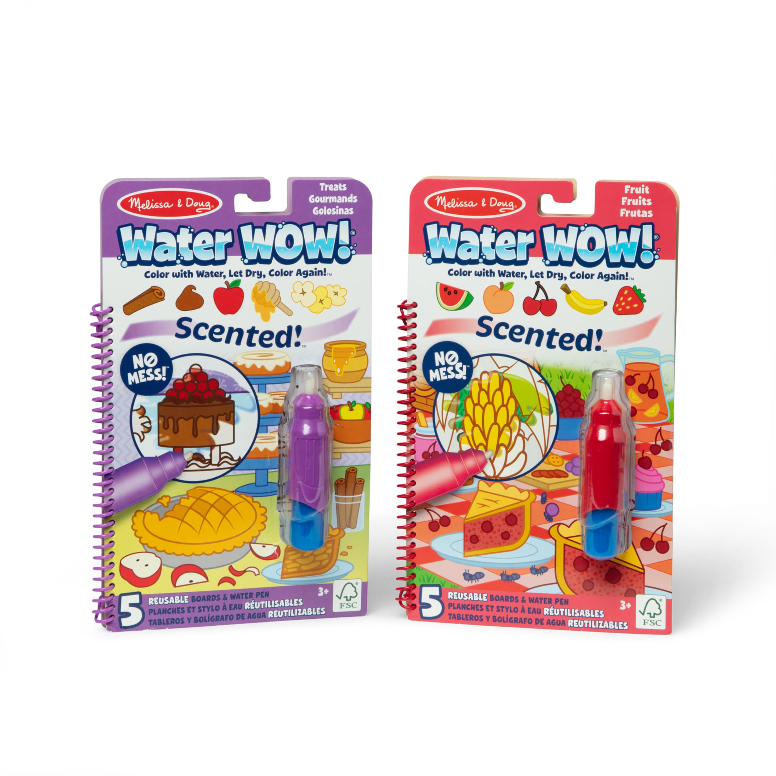 Melissa & Doug Scented Water Wow! Reusable Water-Reveal Coloring Activity Pad 2-Pack Bundle – F... | Amazon (US)