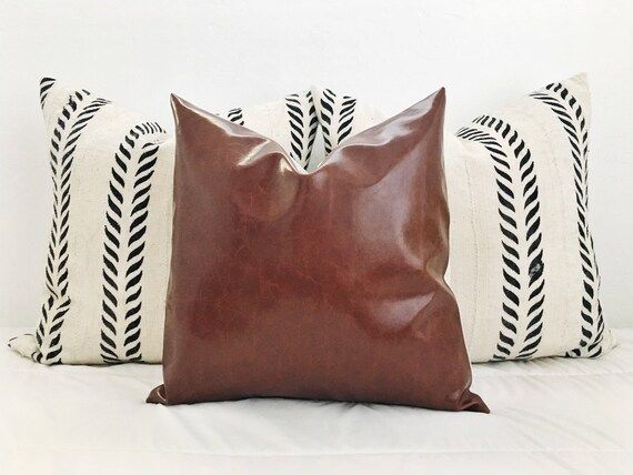 The "Rusty" vegan leather 20" pillow cover / modern / boho | Etsy (CAD)