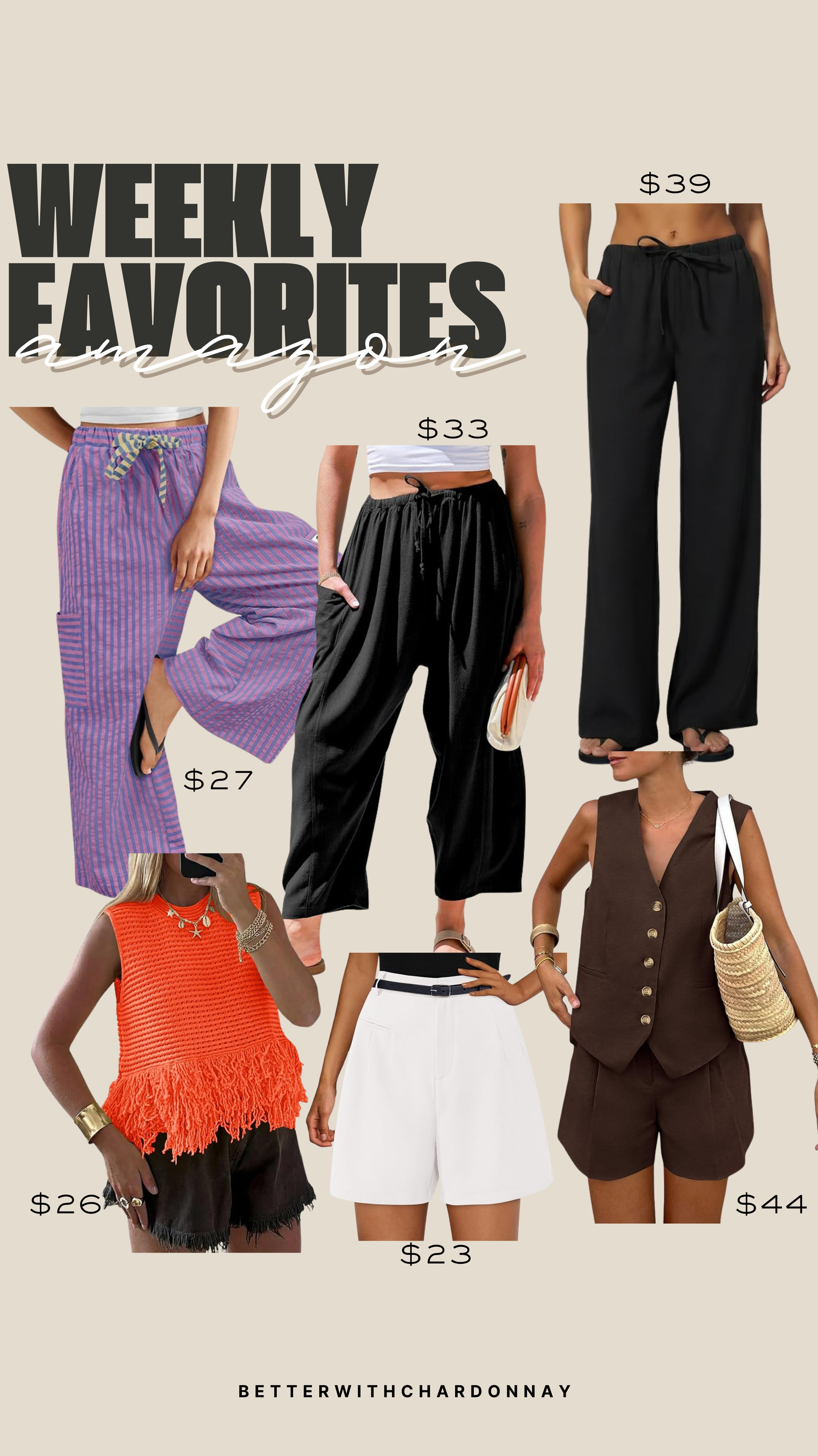 Amazon weekly favorites!

weekly favorites, striped pants, summer pants, summer style, matching set, midsize  

 #LTKSeasonal #LTKMidsize